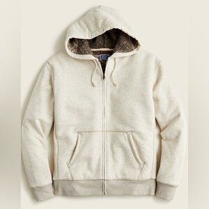 J Crew Marled brushed fleece sherpa-lined full-zip hoodie